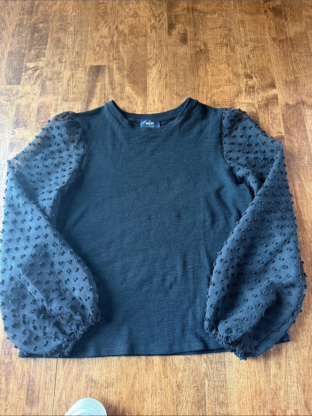 Anthropologie Maeve Black Ribbed Crewneck Sweater